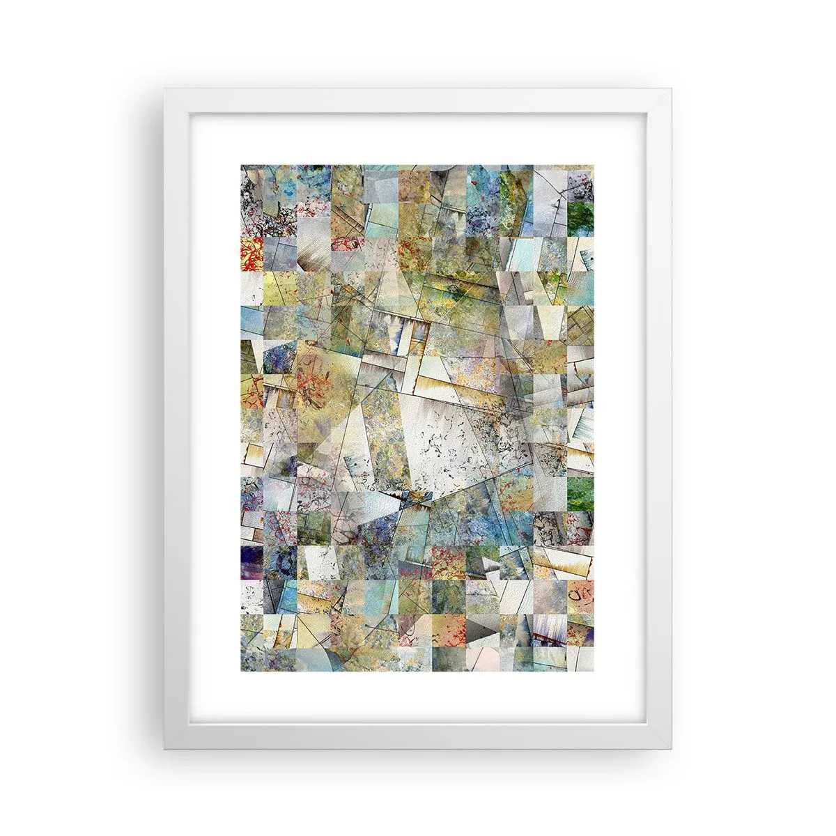 Poster in cornice bianca - Rimpasto geometrico - 30x40 cm