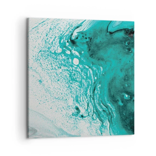 Quadro su tela - Stampe su Tela - Sciogliendosi nel bianco e nel turchese - 60x60 cm