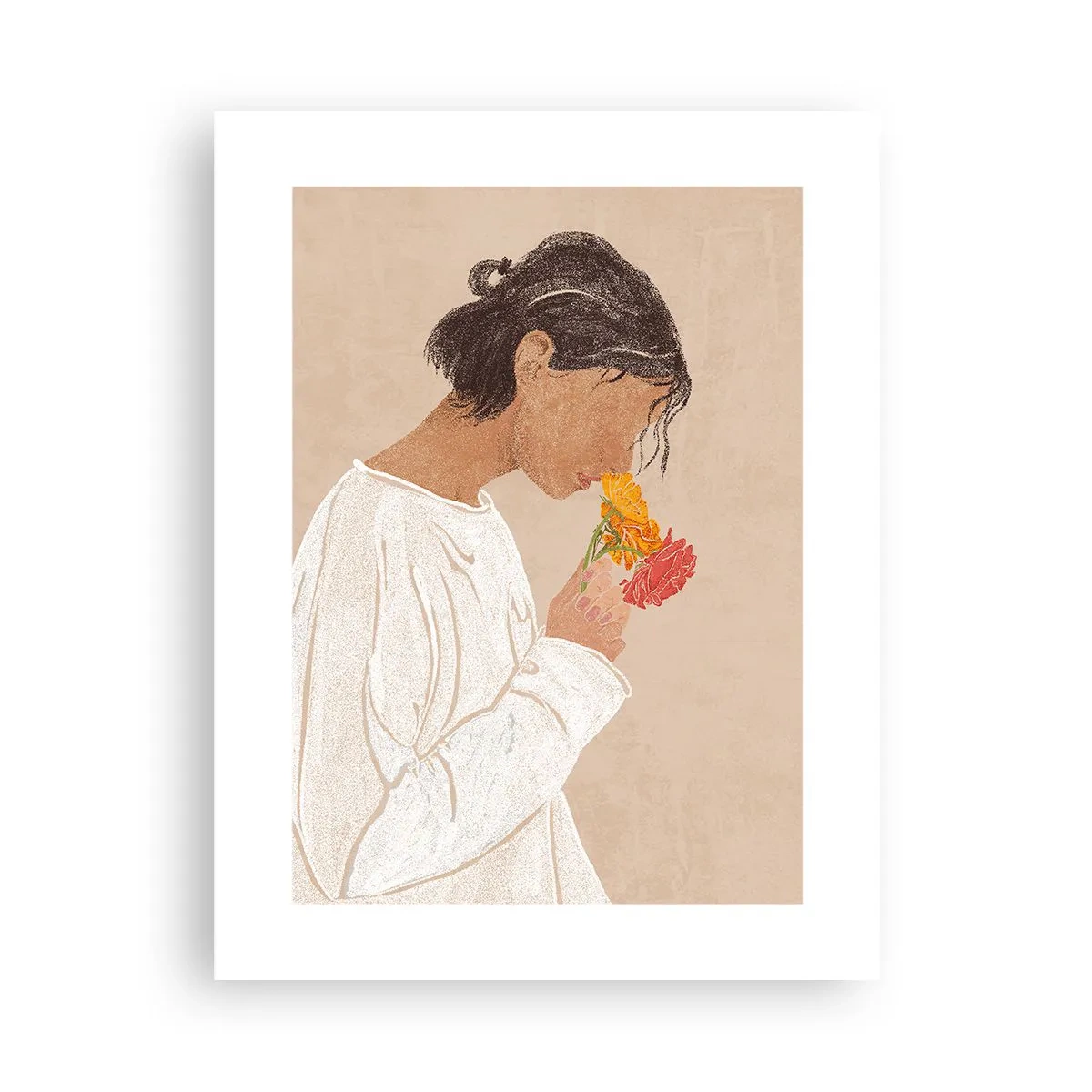 Poster - Ragazza con i fiori - 30x40 cm