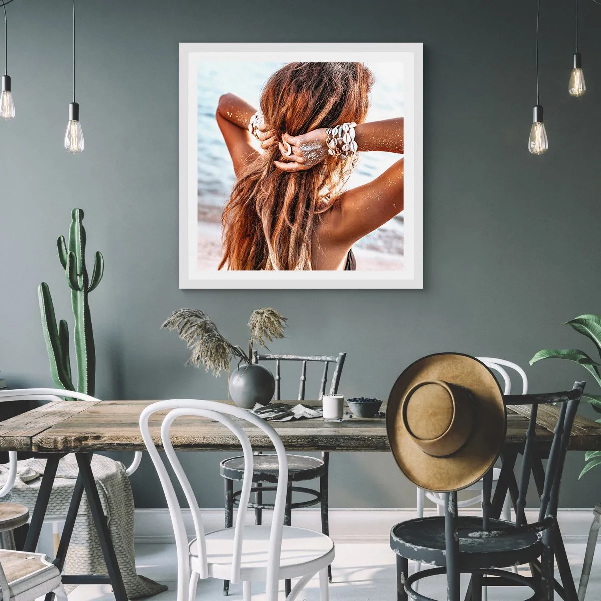 Poster in cornice bianca - Sorella dell'acqua e del sole - 60x60 cm