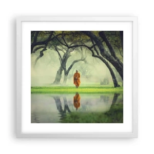 Poster in cornice bianca - In cammino verso l'illuminazione - 40x40 cm