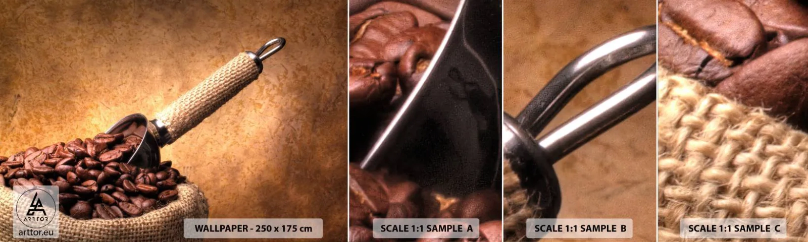 Campione Di Fotomurale Standard Eco - Alla fonte del gusto - Gastronomia, Caffè, Aroma - 100x30 cm