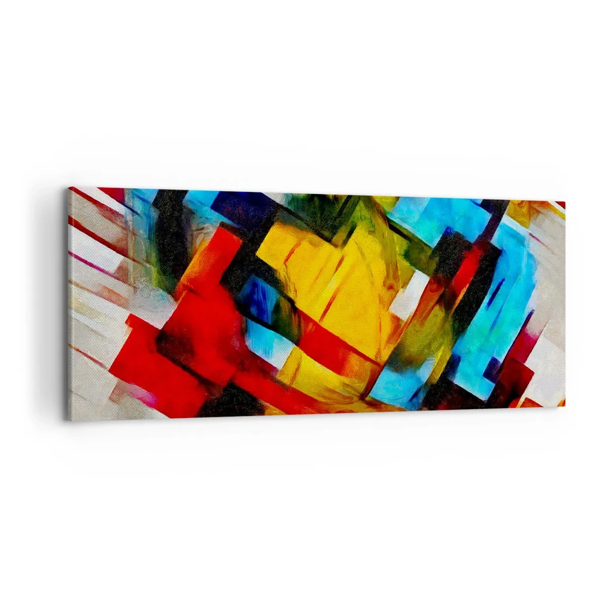 Quadro su tela - Stampe su Tela - Intreccio multicolore - 100x40 cm