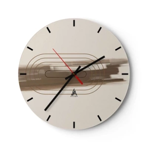 Orologio da parete - Orologio in Vetro - Un soffio di grigio - 40x40 cm