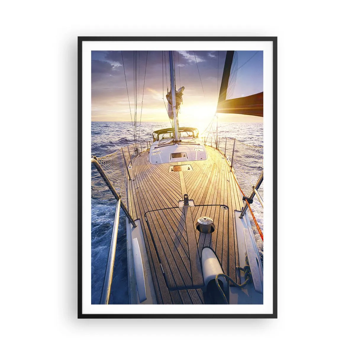 Poster in cornice nera - Correndo sulle onde - 70x100 cm