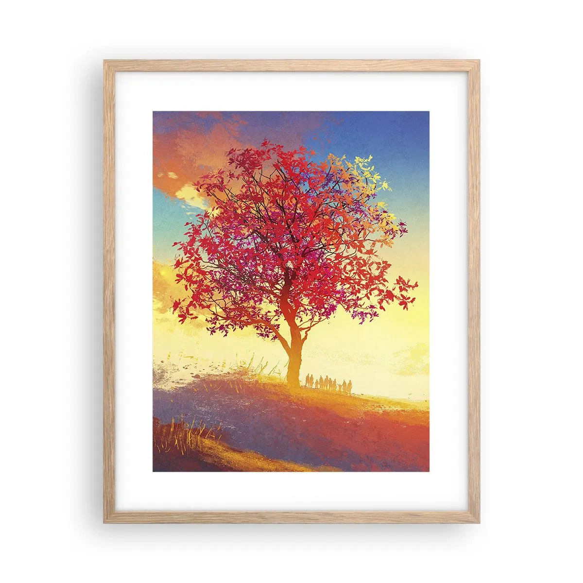 Poster in cornice rovere chiaro - Pellegrino alla meta - 40x50 cm