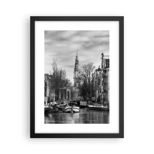 Poster in cornice nera - Atmosfera di Amsterdam - 30x40 cm