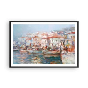 Poster in cornice nera - Vacanze in pastello - 91x61 cm