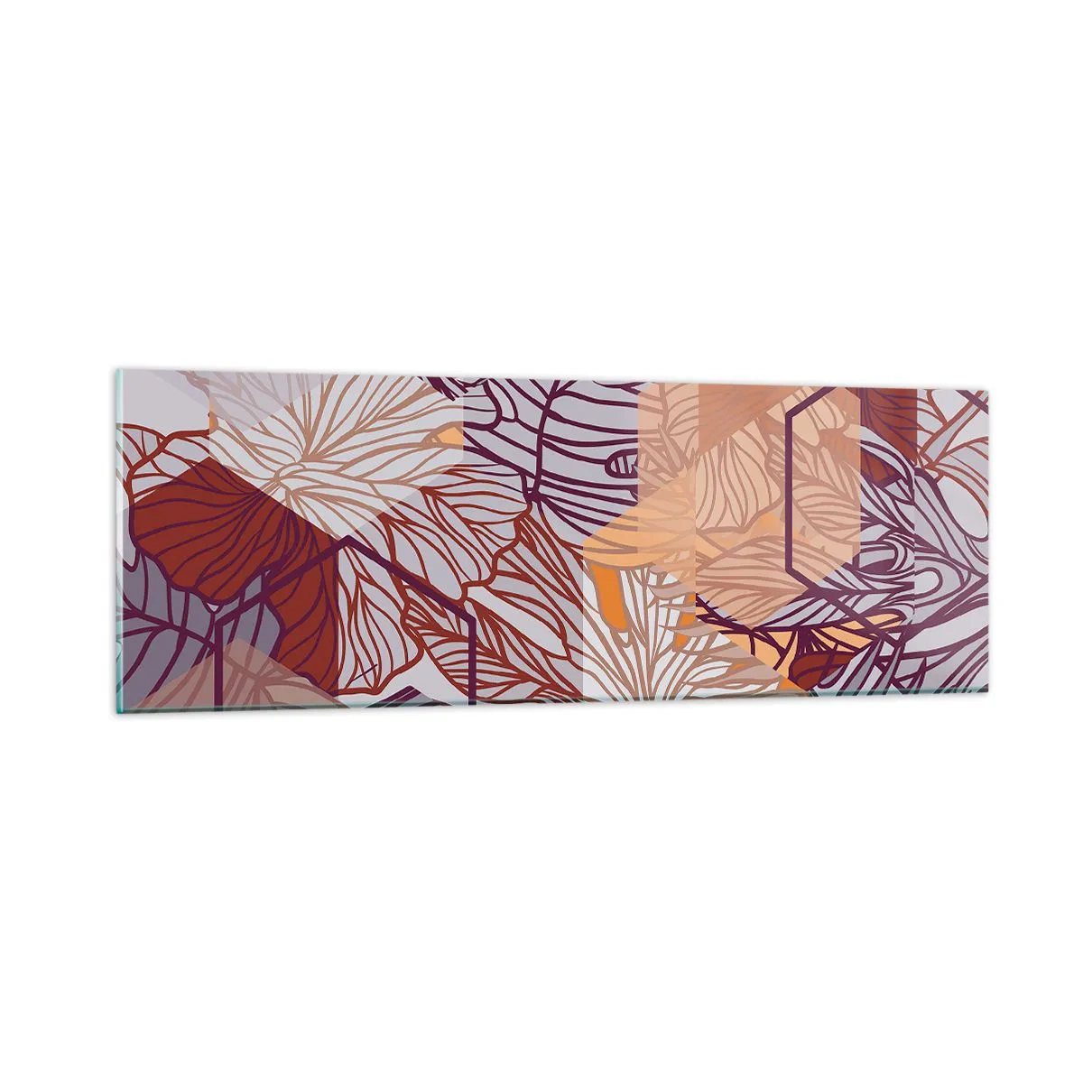 Quadro su vetro - Legame impossibile di geometria e natura - 90x30 cm
