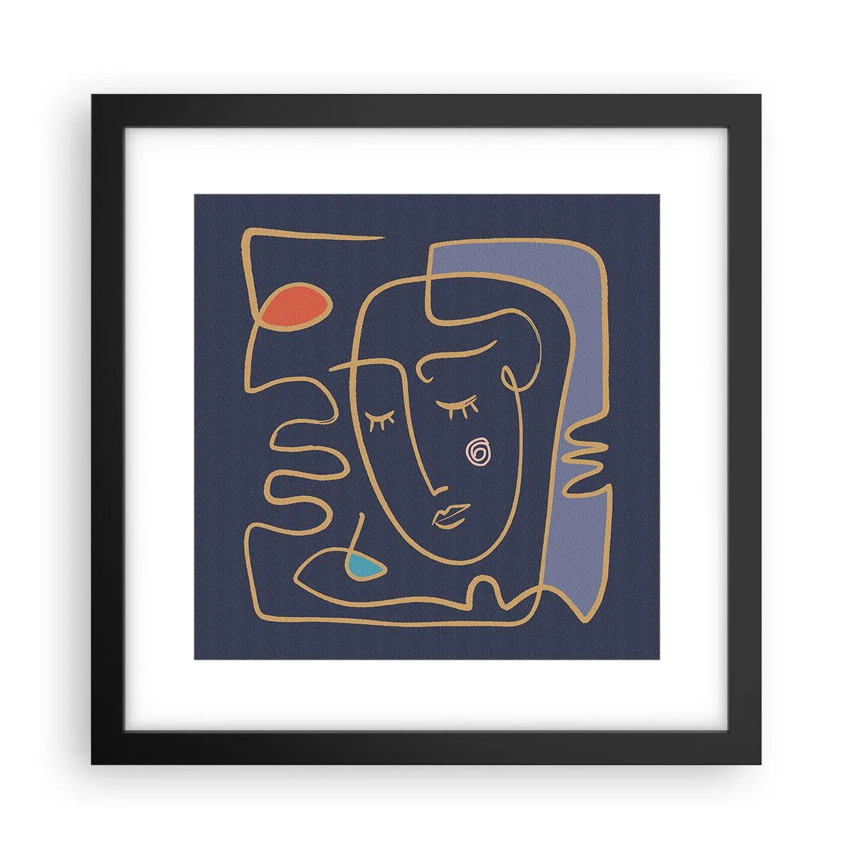 Poster in cornice nera - Pensierosa - 30x30 cm