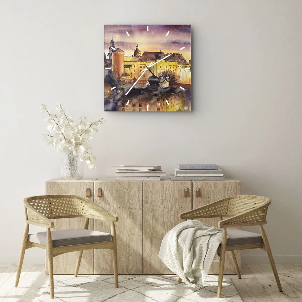 Orologio da parete - Orologio in Vetro - Storia e fiaba - 40x40 cm