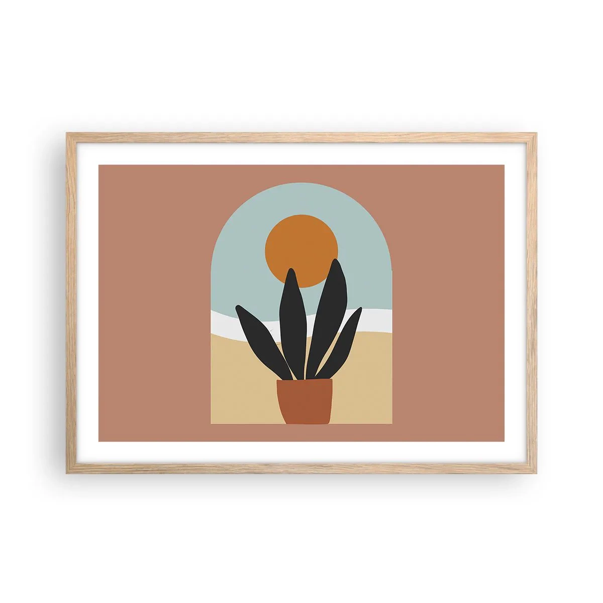 Poster in cornice rovere chiaro - Piccole gioie - 70x50 cm