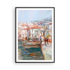 Poster in cornice nera - Vacanze in pastello - 70x100 cm