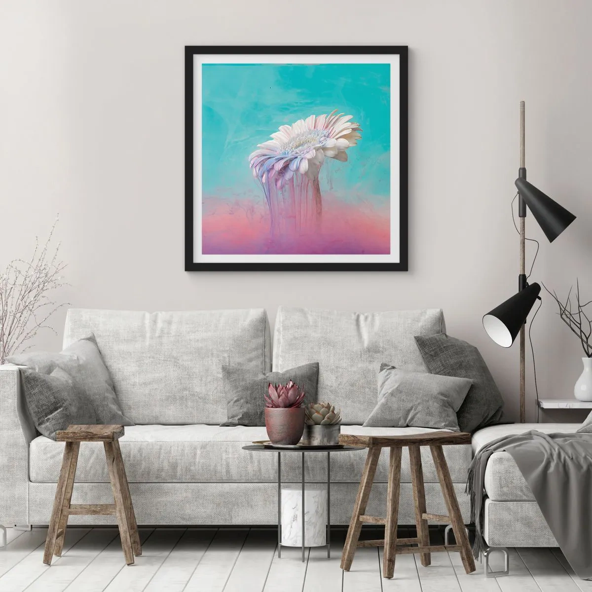 Poster in cornice nera - L'aldilà dei fiori - 30x30 cm