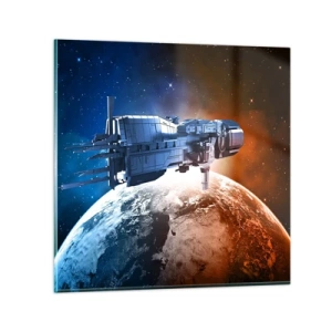 Quadro su vetro - Un attento osservatore - 30x30 cm