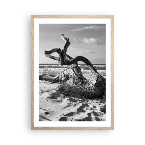 Poster in cornice rovere chiaro - Scolpito dal mare - 50x70 cm