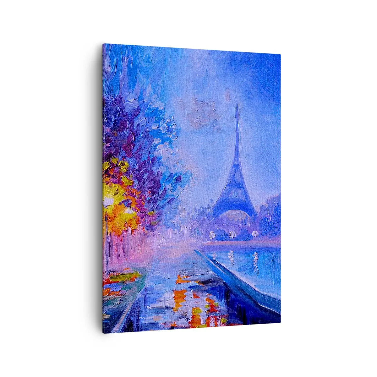 Quadro su tela - Stampe su Tela - Un viale con lampioni a Parigi con la Torre Eiffel sullo sfondo - 70x100cm - Passeggiata da sogno - Decorazione murale moderna per soggiorno e camera da letto ARTTOR