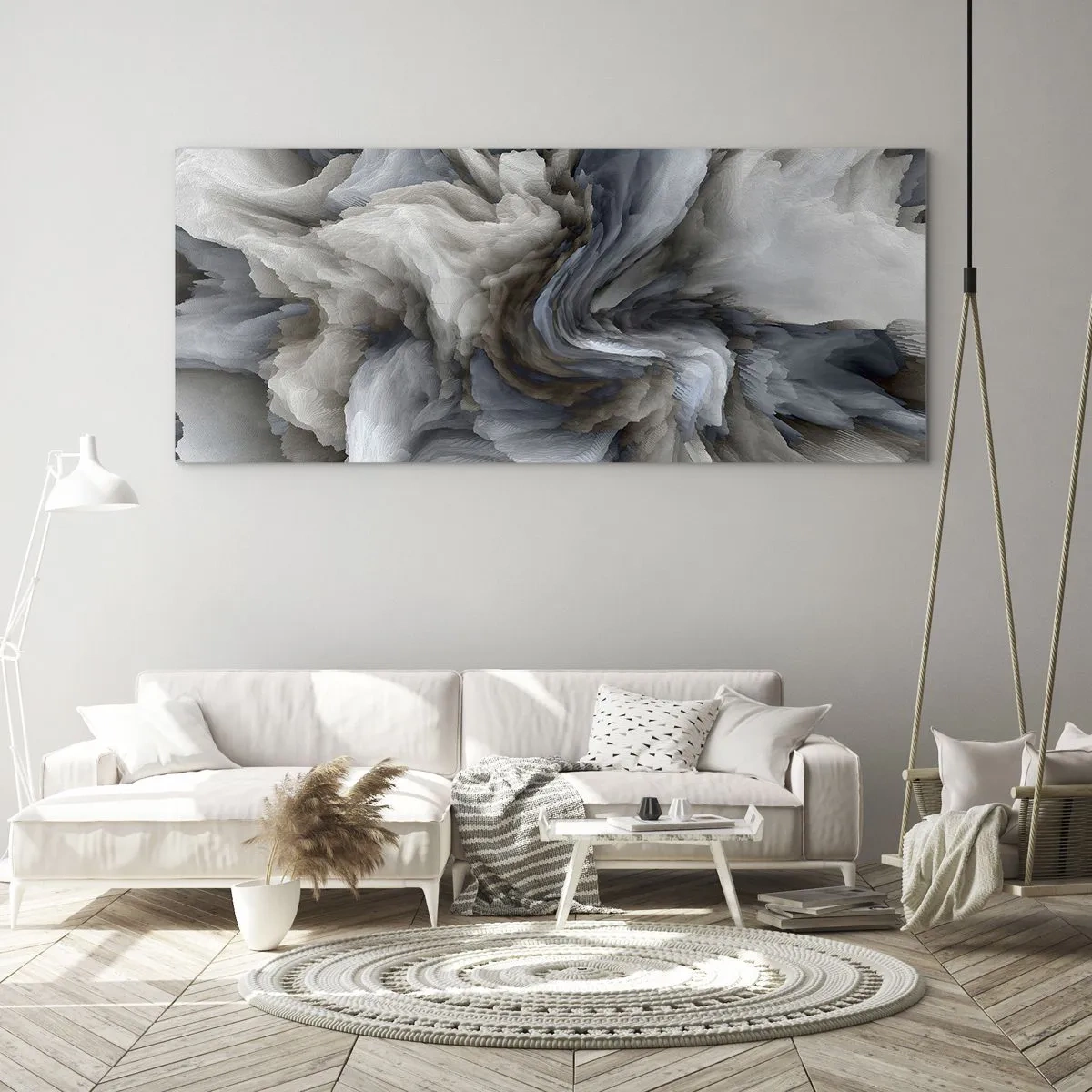 Quadro su vetro - Pietra in fiore - 90x30 cm