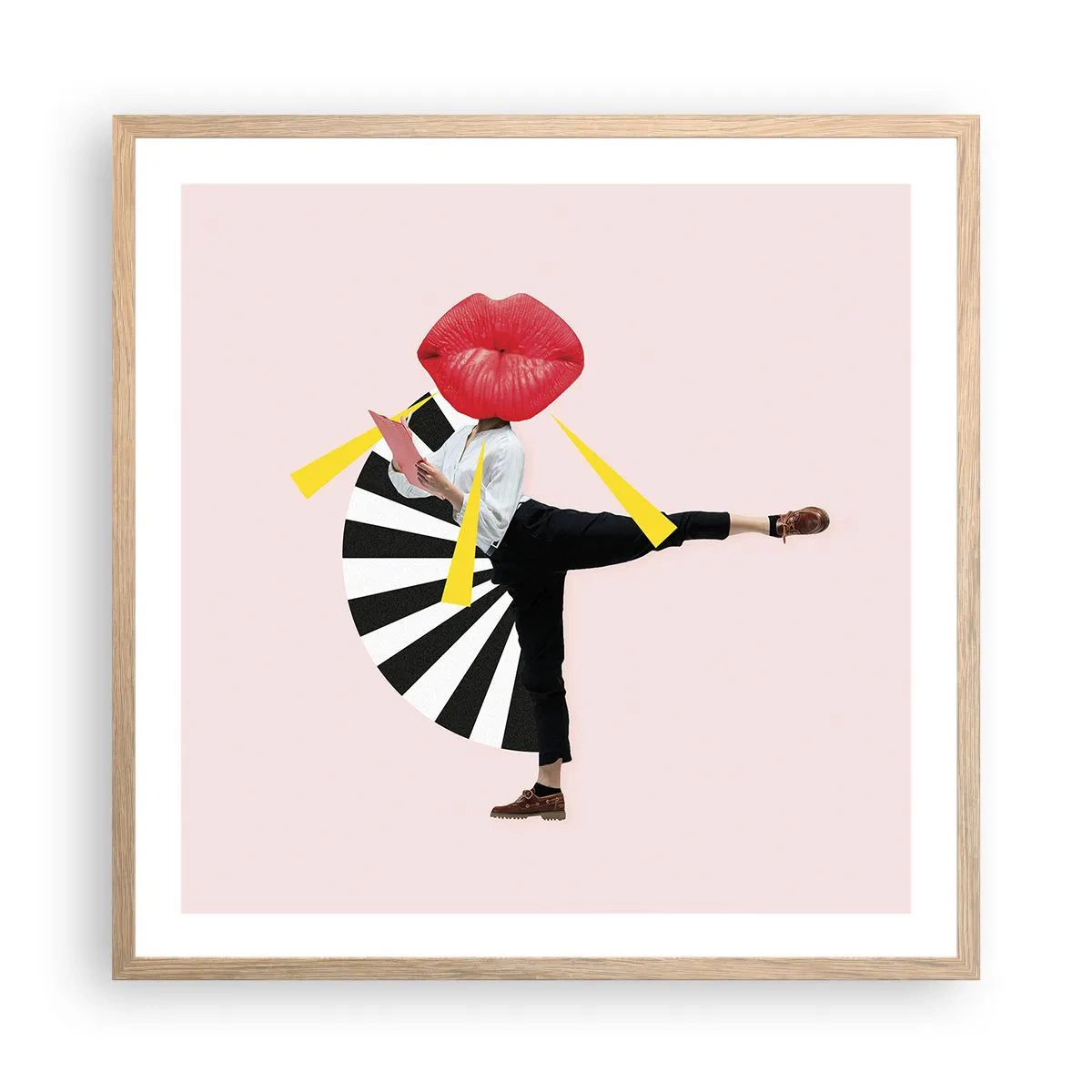 Poster in cornice rovere chiaro - Pop-art surrealistica - 60x60 cm