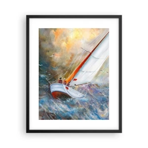 Poster in cornice nera - Correndo sulle onde - 40x50 cm