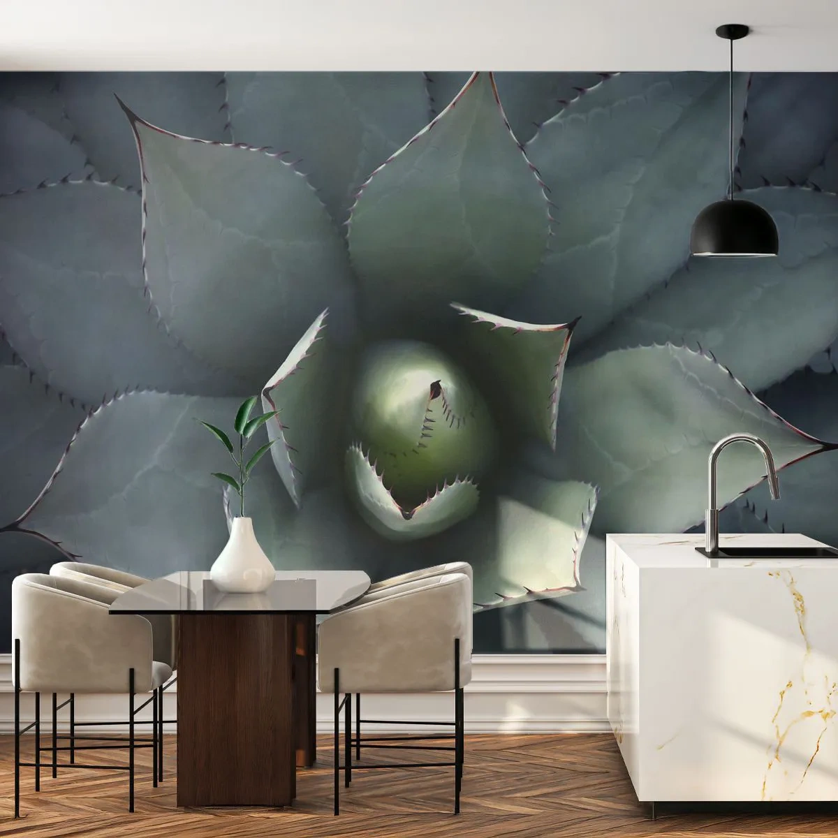 Fotomurali Premium Sand - Adesca e minaccia - Fiore di agave, Agave, Esotismo - 350x256 cm