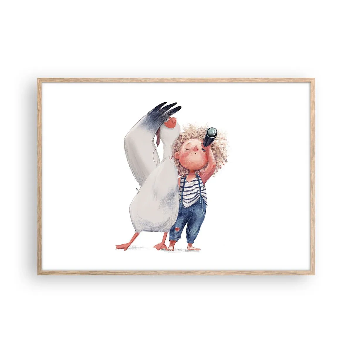 Poster in cornice rovere chiaro - Il progetto di un grande viaggio - 100x70 cm