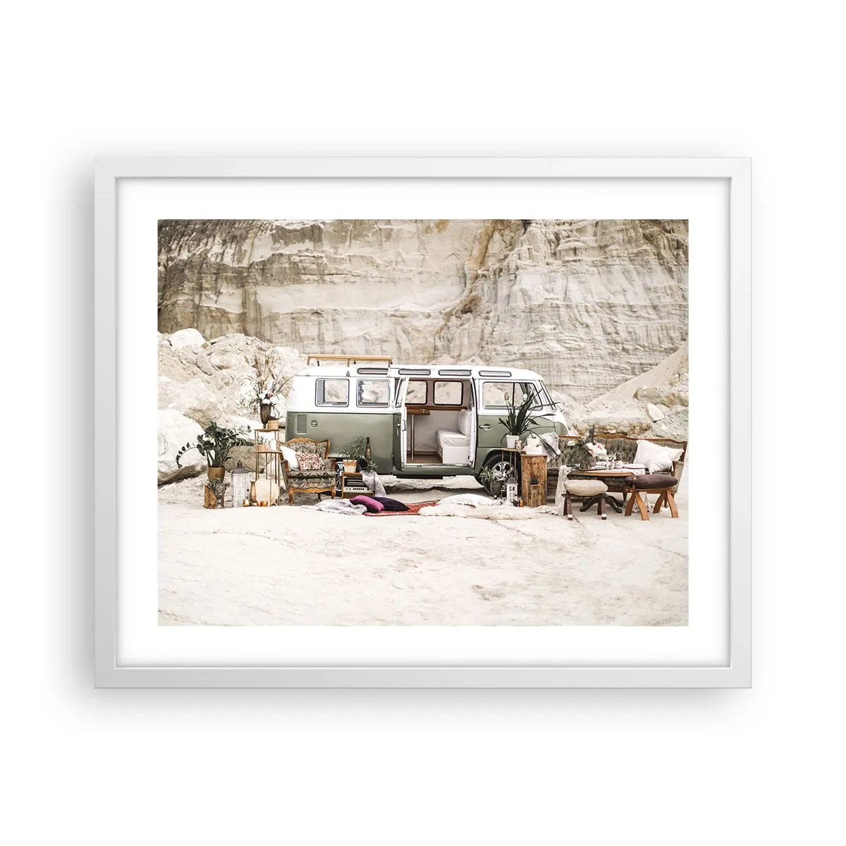 Poster in cornice bianca - è tempo di viaggiare - 50x40 cm