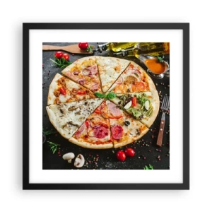 Poster in cornice nera - Ventaglio di gusti - 40x40 cm