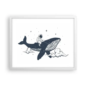 Poster in cornice bianca - Avventura nello spazio - 50x40 cm