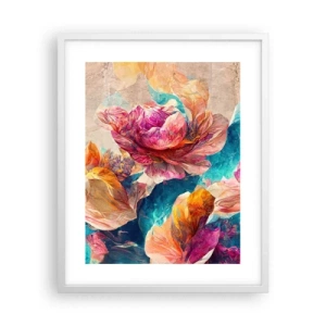 Poster in cornice bianca - Lo splendore colorato del bouquet - 40x50 cm