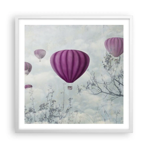 Poster in cornice bianca - Come navi nel cielo - 60x60 cm