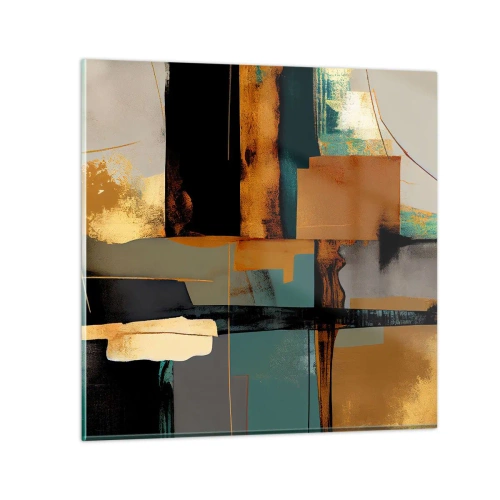 Quadro su vetro - Astrazione: luci e ombre - 30x30 cm