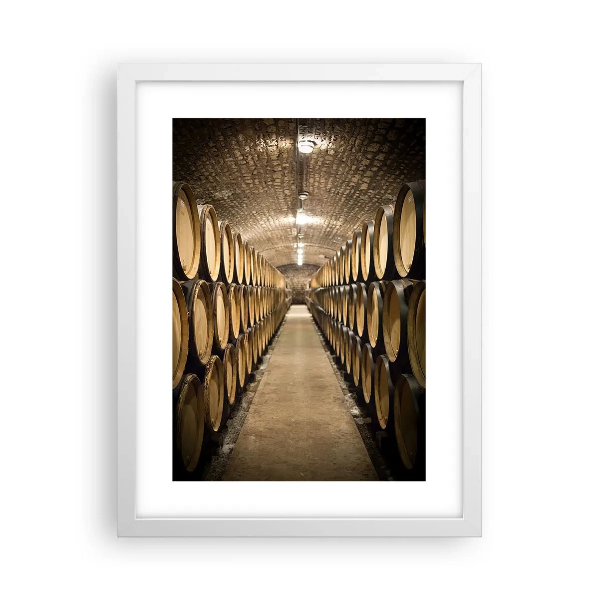 Poster in cornice bianca - Nella cantina in mattoni - 30x40 cm