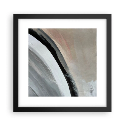 Poster in cornice nera - Composizione: arco di nero e grigio - 30x30 cm