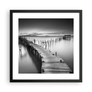 Poster in cornice nera - La pace della riva dimenticata - 40x40 cm