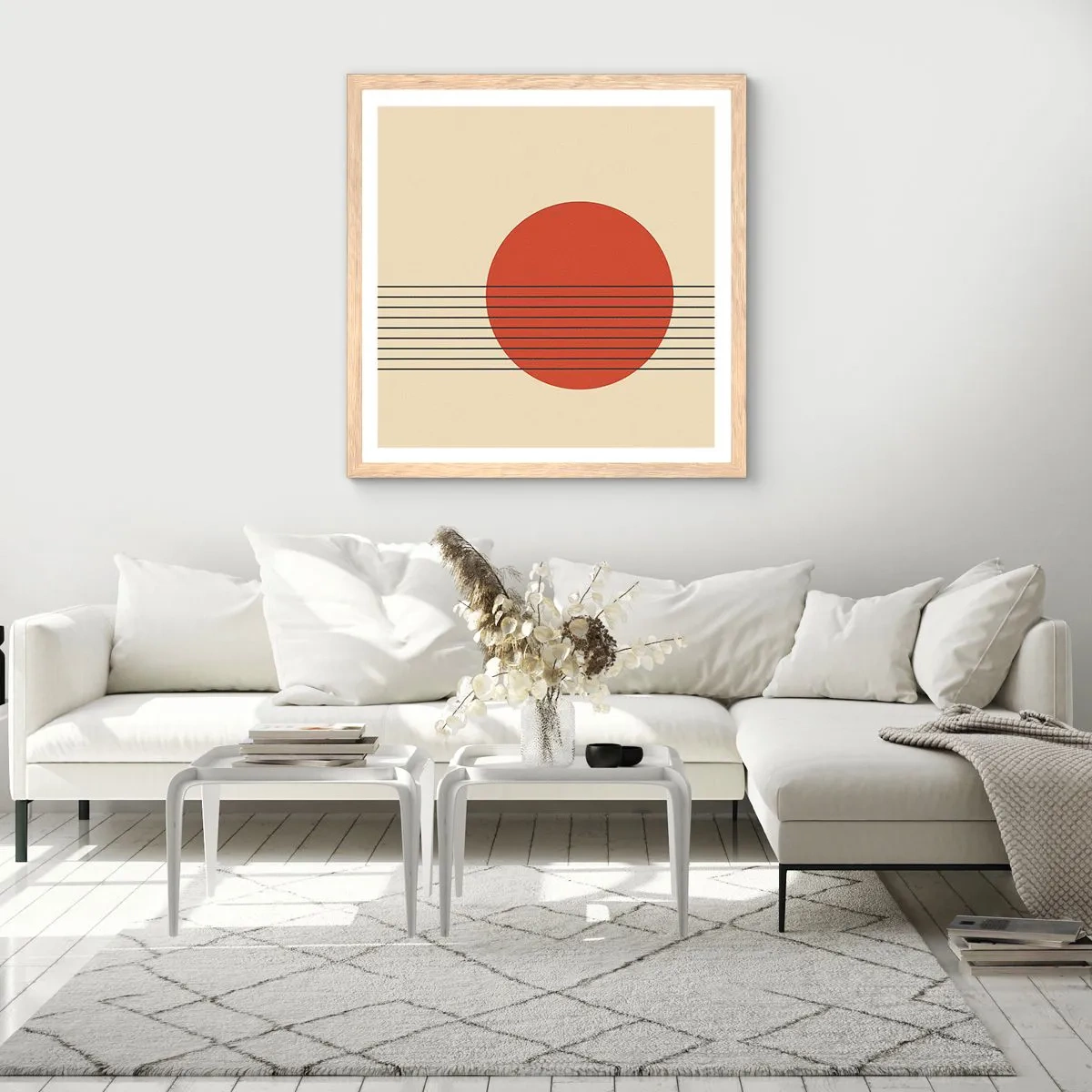 Poster in cornice rovere chiaro - Nel cerchio e oltre - 50x50 cm