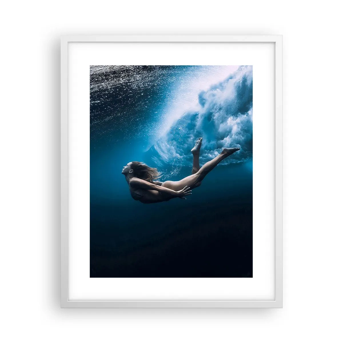 Poster in cornice bianca - Moderna sirena - 40x50 cm