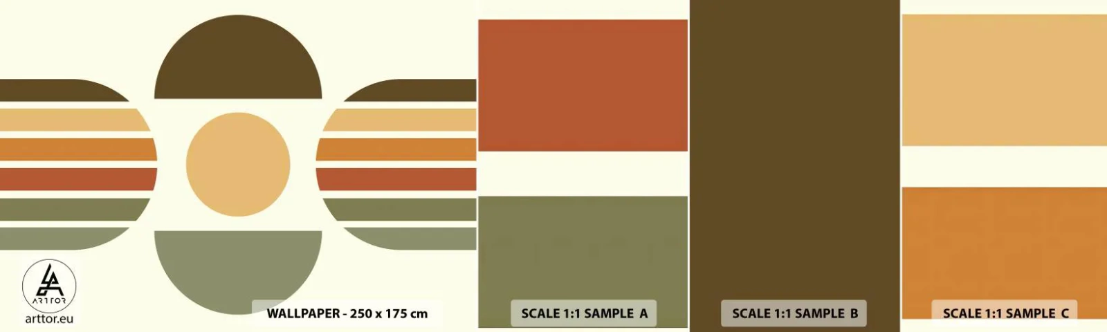 Campione di Fotomurale Adesivo Deluxe Sticker - Nei colori della terra - Astrazione, Pezzo, Grafica - 100x30 cm