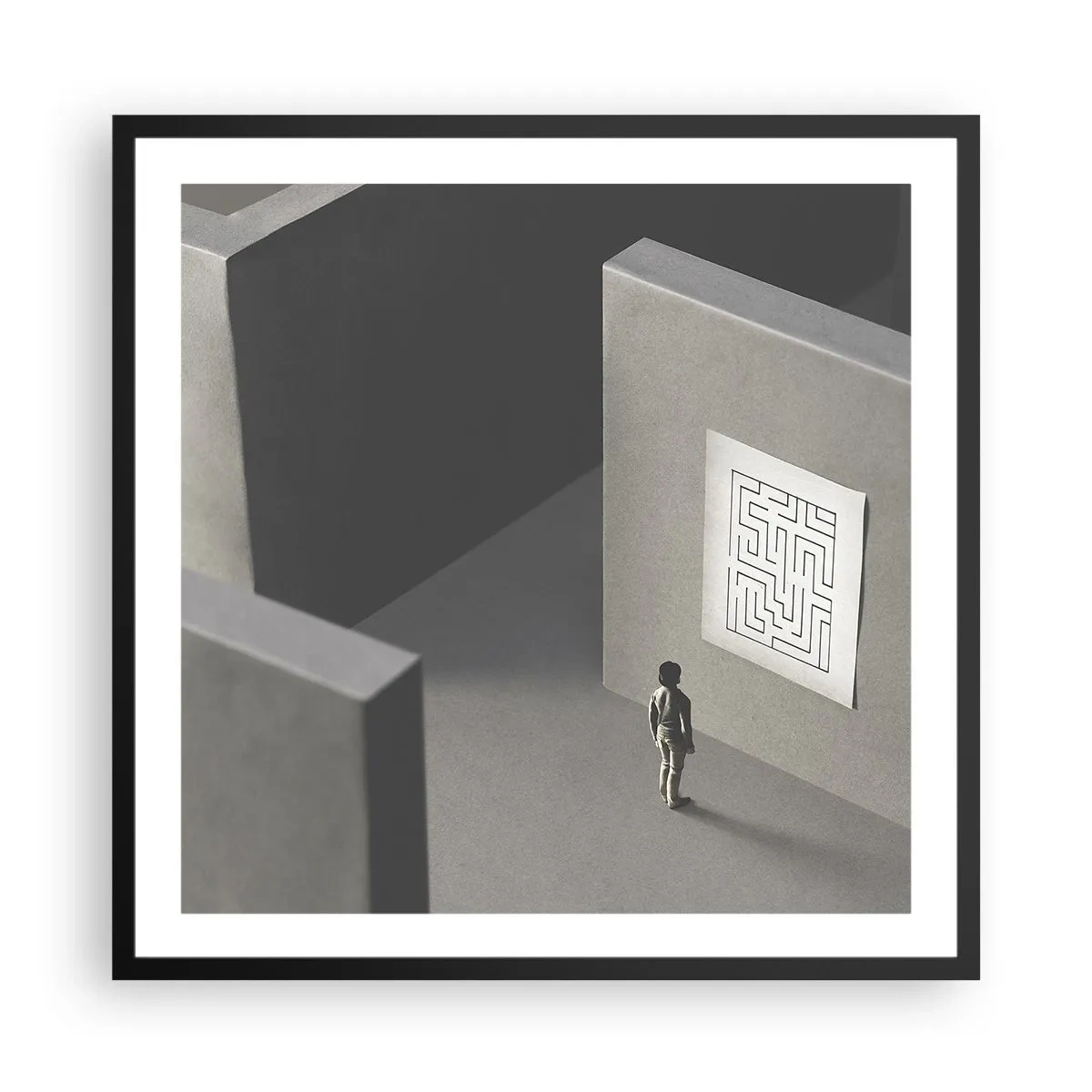 Poster in cornice nera - Ma dove mi trovo? - 60x60 cm