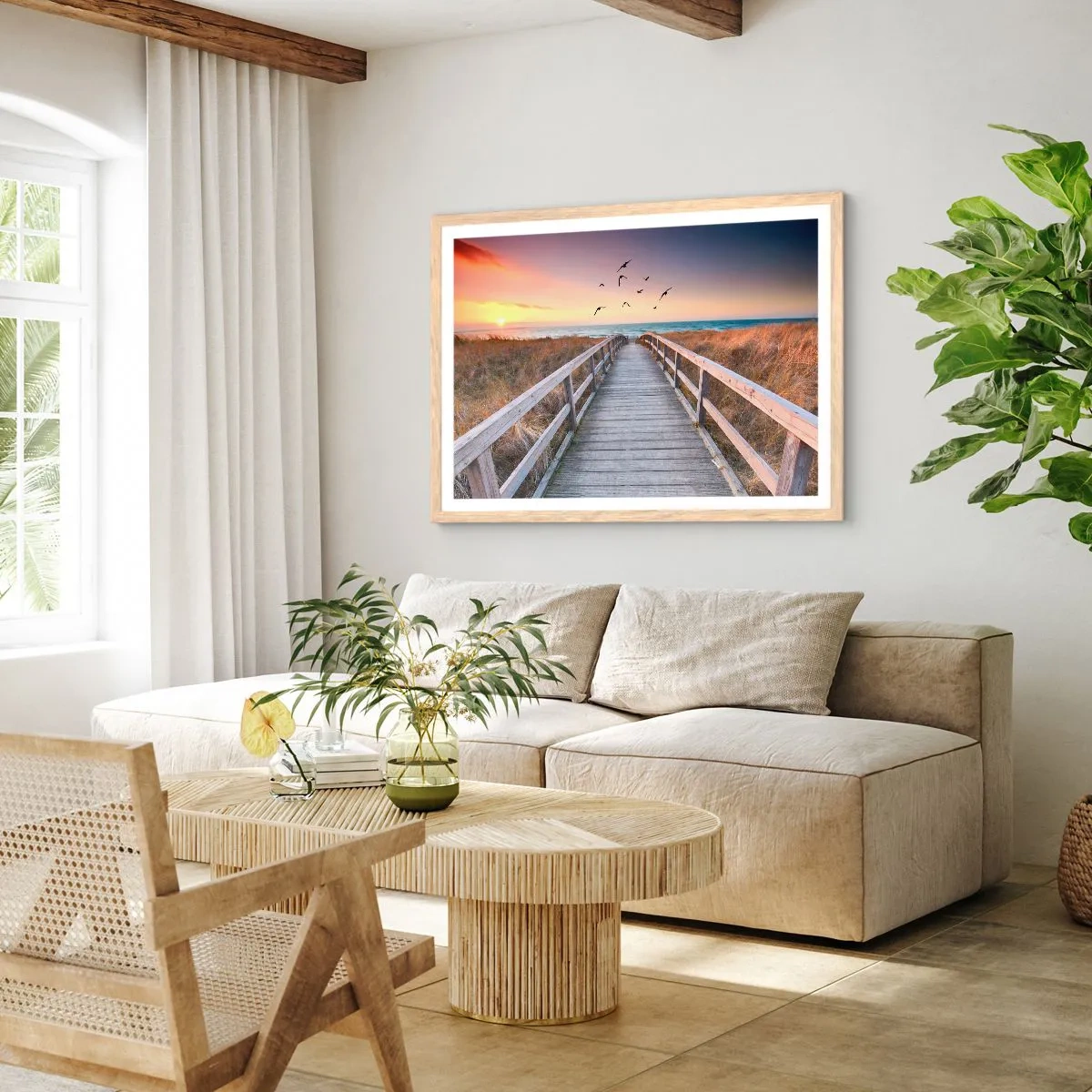 Poster in cornice rovere chiaro - Spazio per volare - 50x40 cm