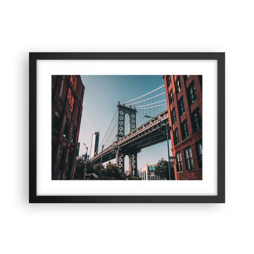 Poster in cornice nera - Sopra le onde della città - 40x30 cm