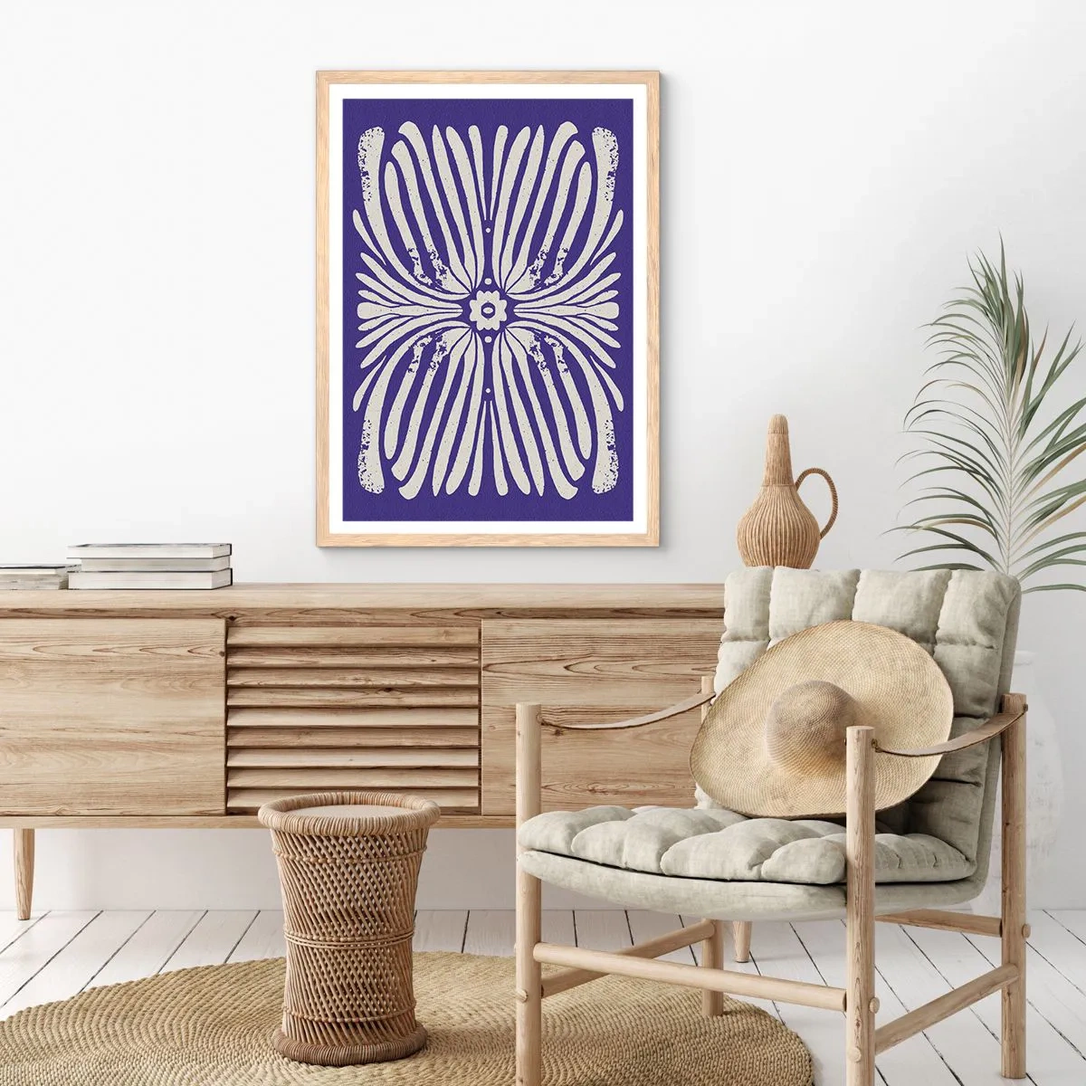 Poster in cornice rovere chiaro - Ispirazioni etniche - 70x100 cm