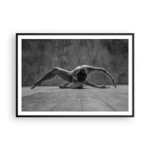 Poster in cornice nera - Una ballerina in una posa artistica - 100x70cm - Simmetria ritrovata - Decorazione murale moderna per soggiorno e camera da letto ARTTOR