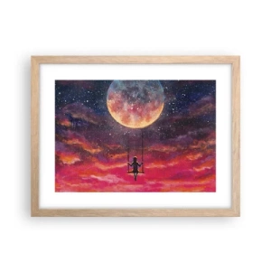 Poster in cornice rovere chiaro - Con la testa tra le nuvole - 40x30 cm