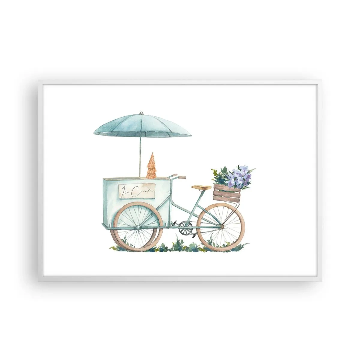 Poster in cornice bianca - Dolce ricordo d'estate - 100x70 cm