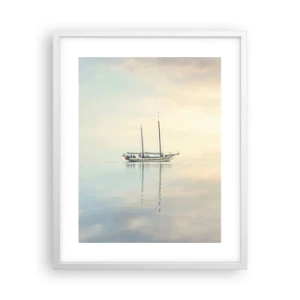 Poster in cornice bianca - Silenzio in mare - 40x50 cm