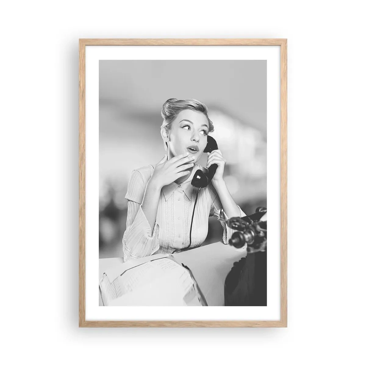 Poster in cornice rovere chiaro - Salve, qui gli anni '50 - 50x70 cm
