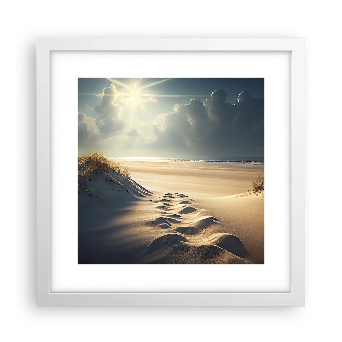 Poster in cornice bianca - Paesaggio rilassante - 30x30 cm