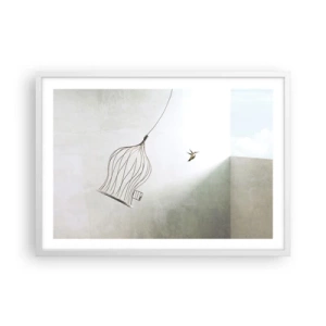 Poster in cornice bianca - Nel proprio elemento - 70x50 cm