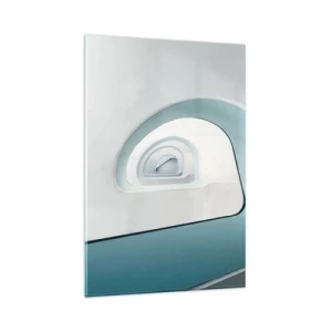 Quadro su vetro - Architettura minimalista con linee arrotondate - 80x120cm - Blu fino in fondo - Decorazione murale moderna per soggiorno e camera da letto ARTTOR